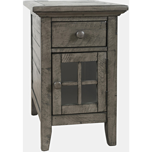 Rustic Shores USB Charging End Table in Distressed Stone